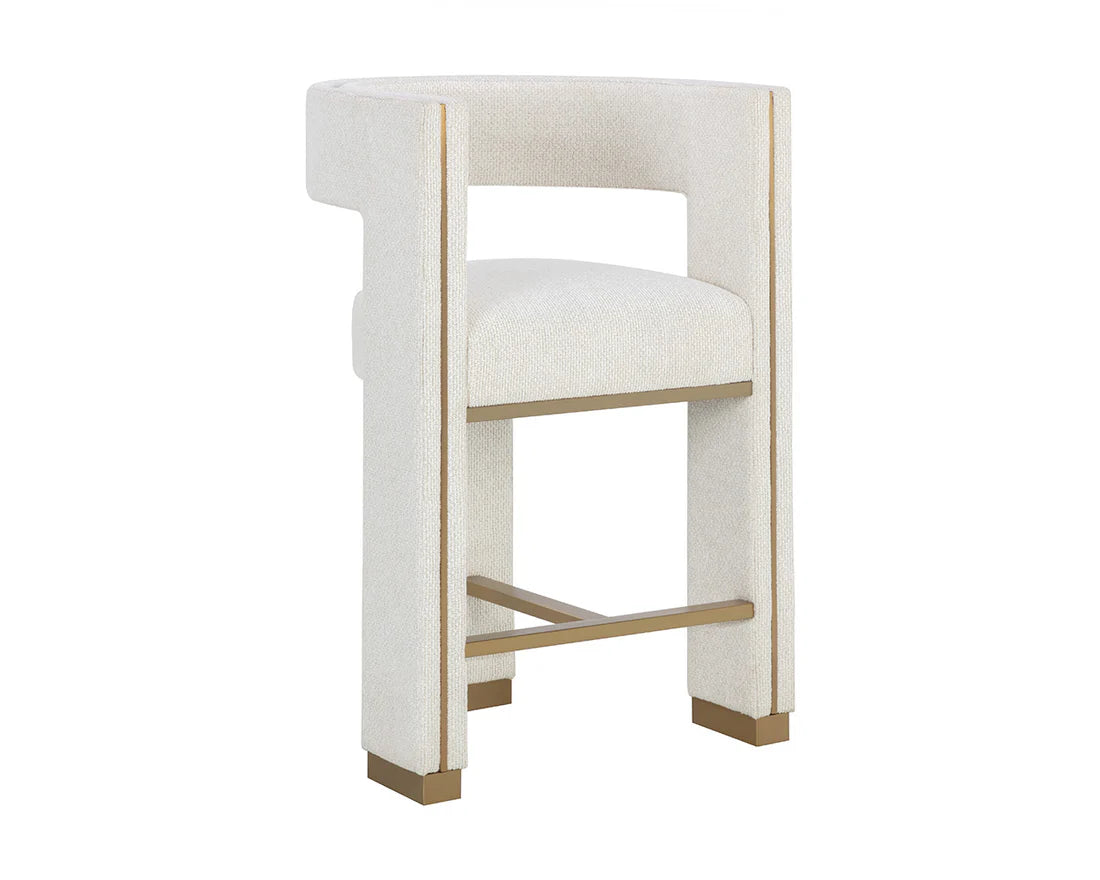 Sunpan Adamina Counter Stool Rhea Light Barley