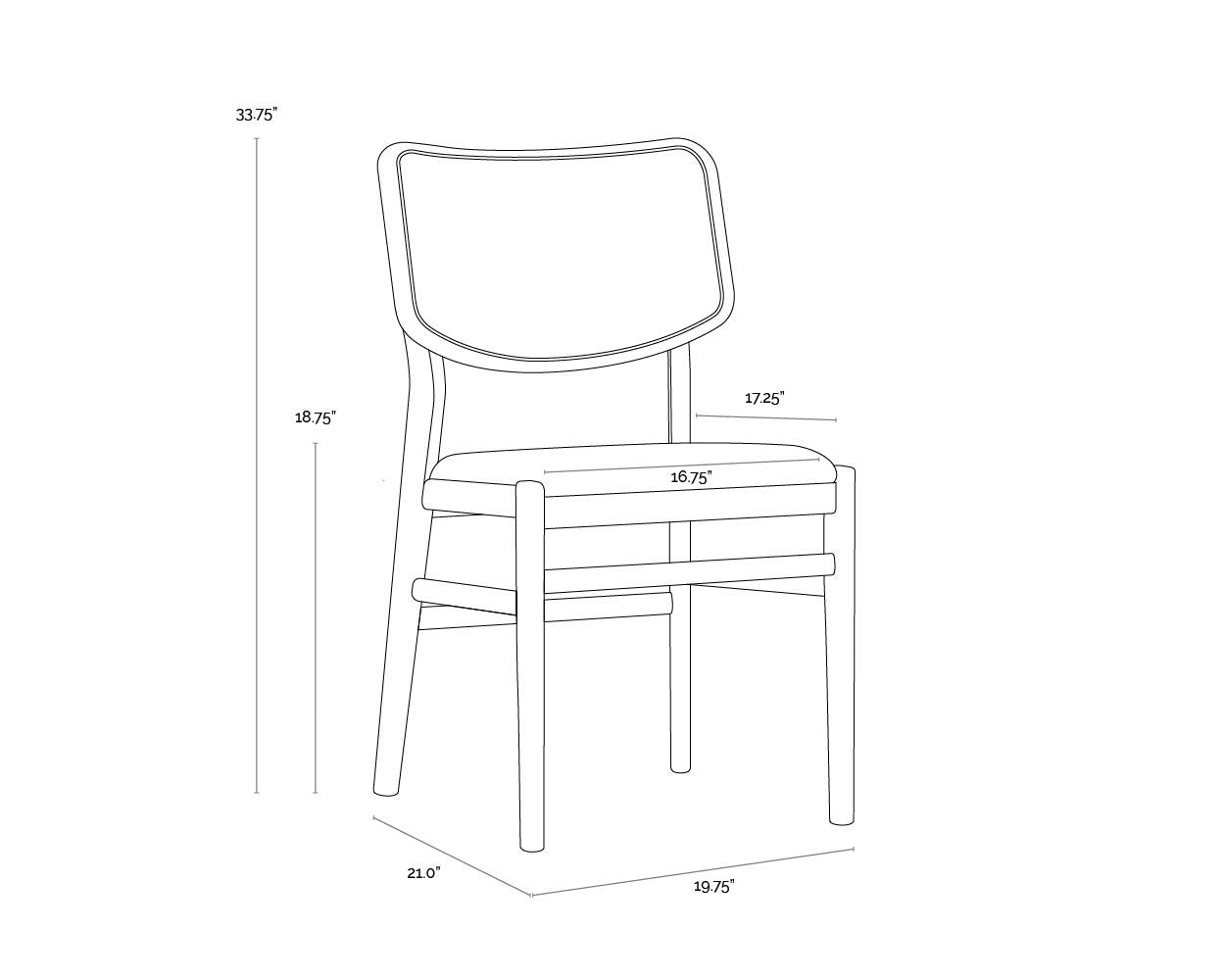 Sunpan Annex Dining Chair Abbington Black / Natural Set Of 2