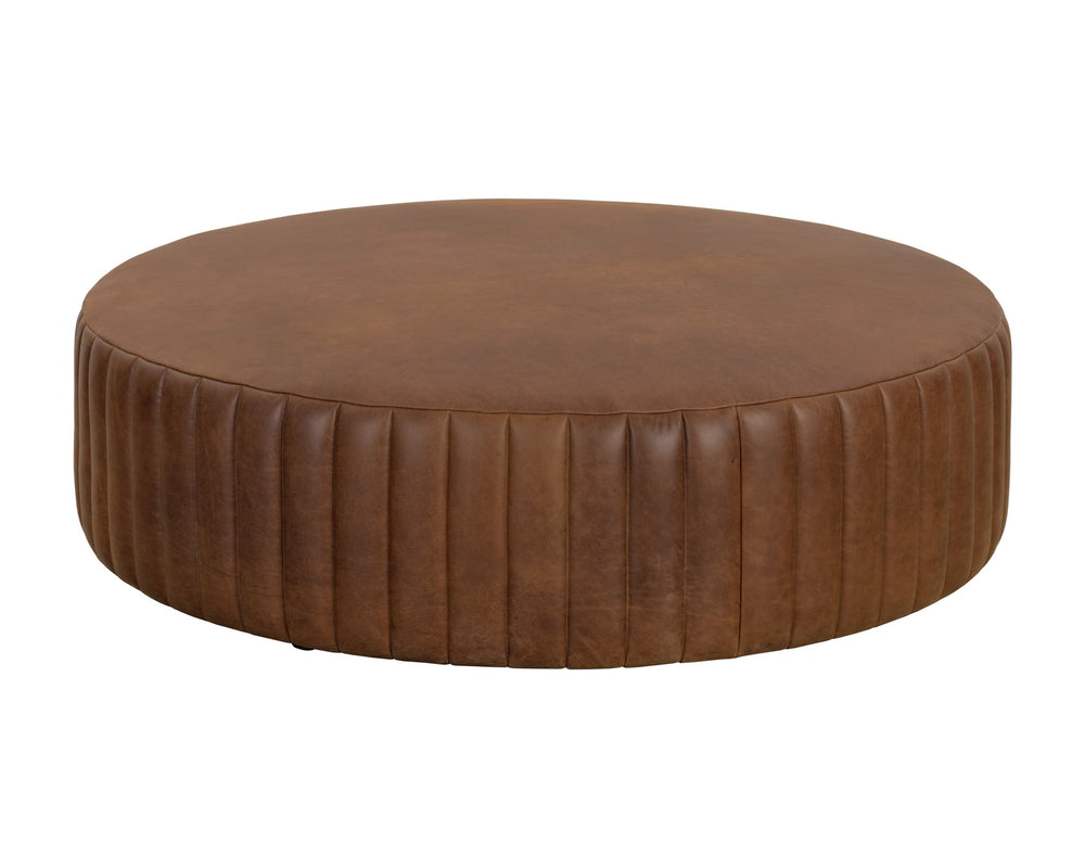Sunpan Divano Ottoman Lucia Tobacco Leather