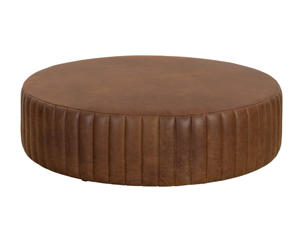 Sunpan Divano Ottoman Lucia Tobacco Leather
