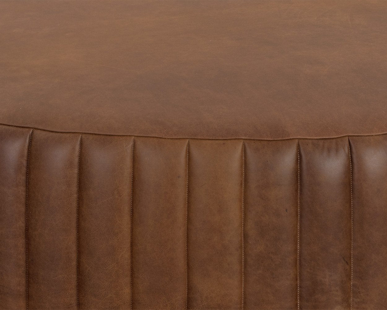 Sunpan Divano Ottoman Lucia Tobacco Leather