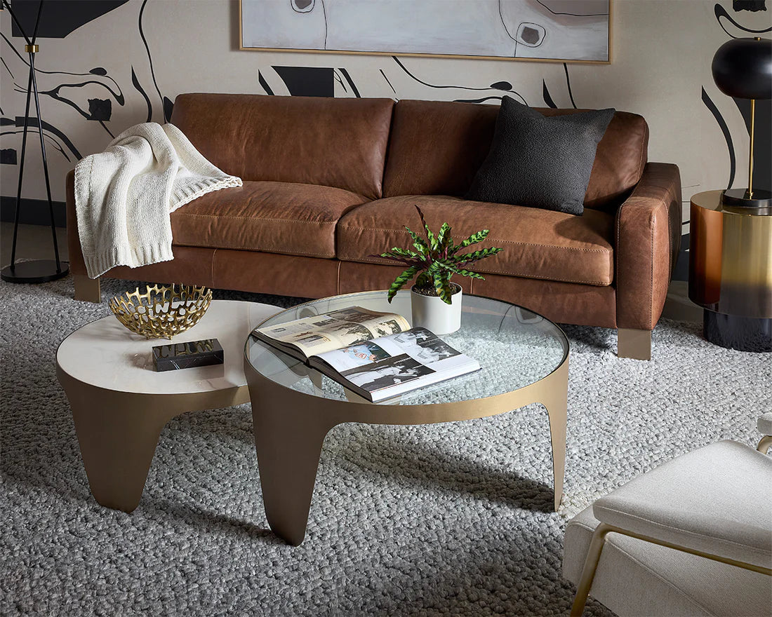 Sunpan Rafael Sofa Lucia Tobacco Leather