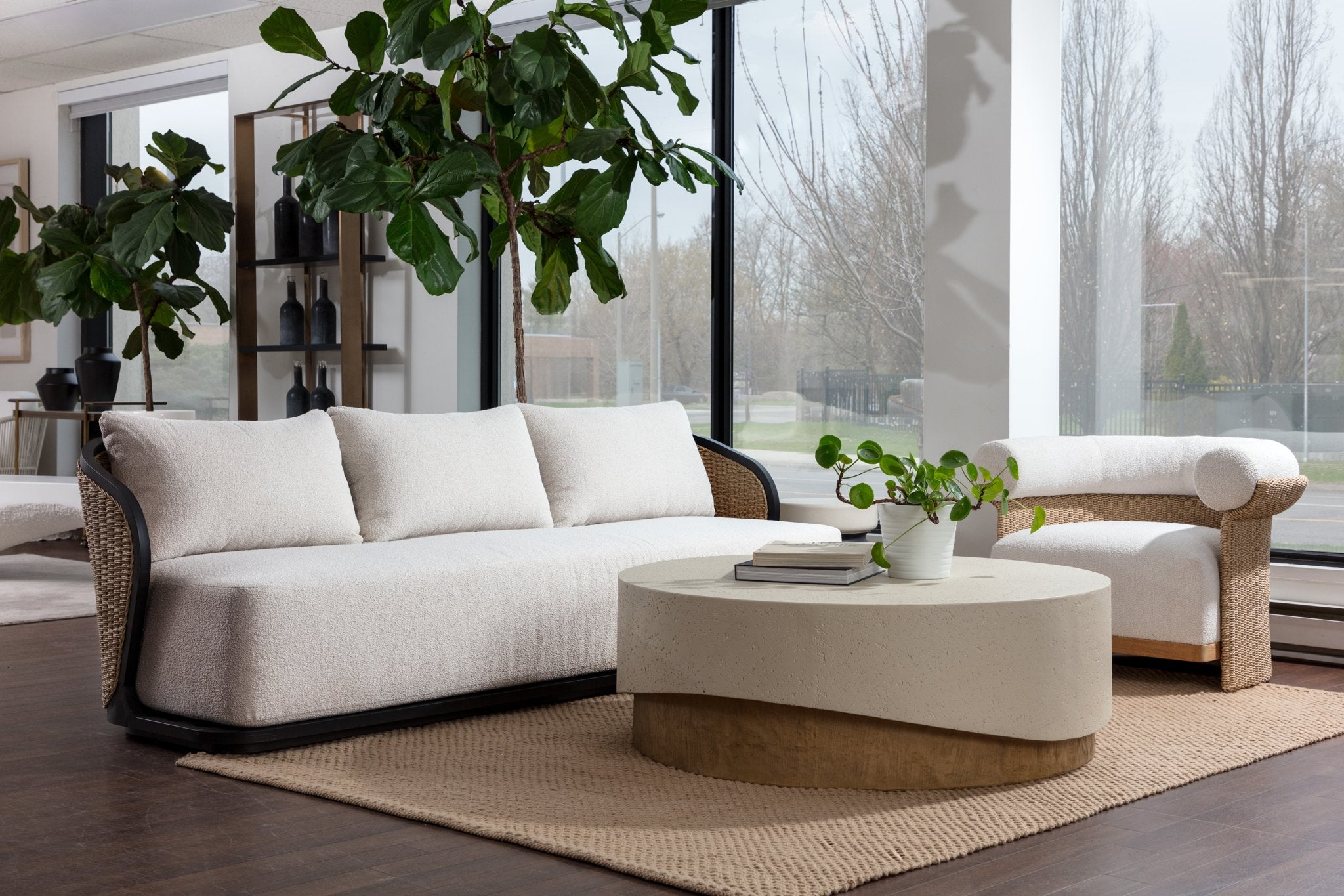 Sunpan Bora Sofa Louis Cream