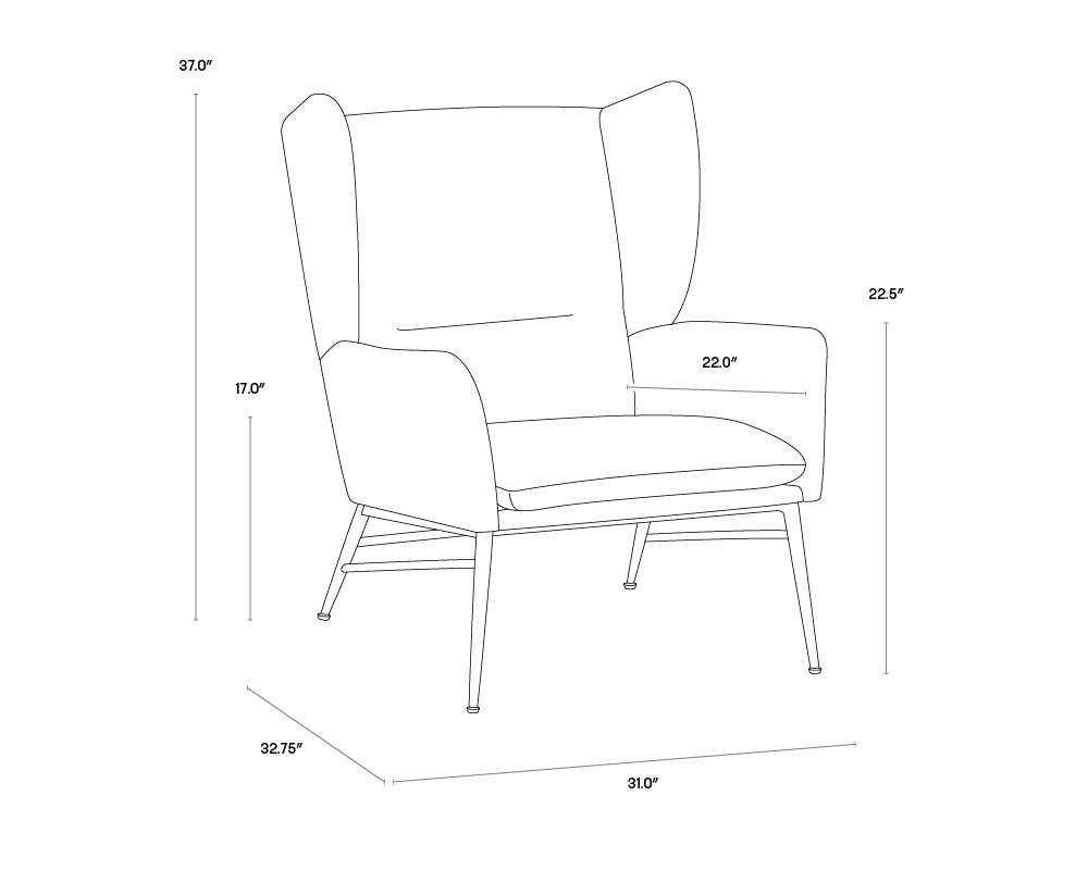 Sunpan Kasen Lounge Chair Belfast Navy
