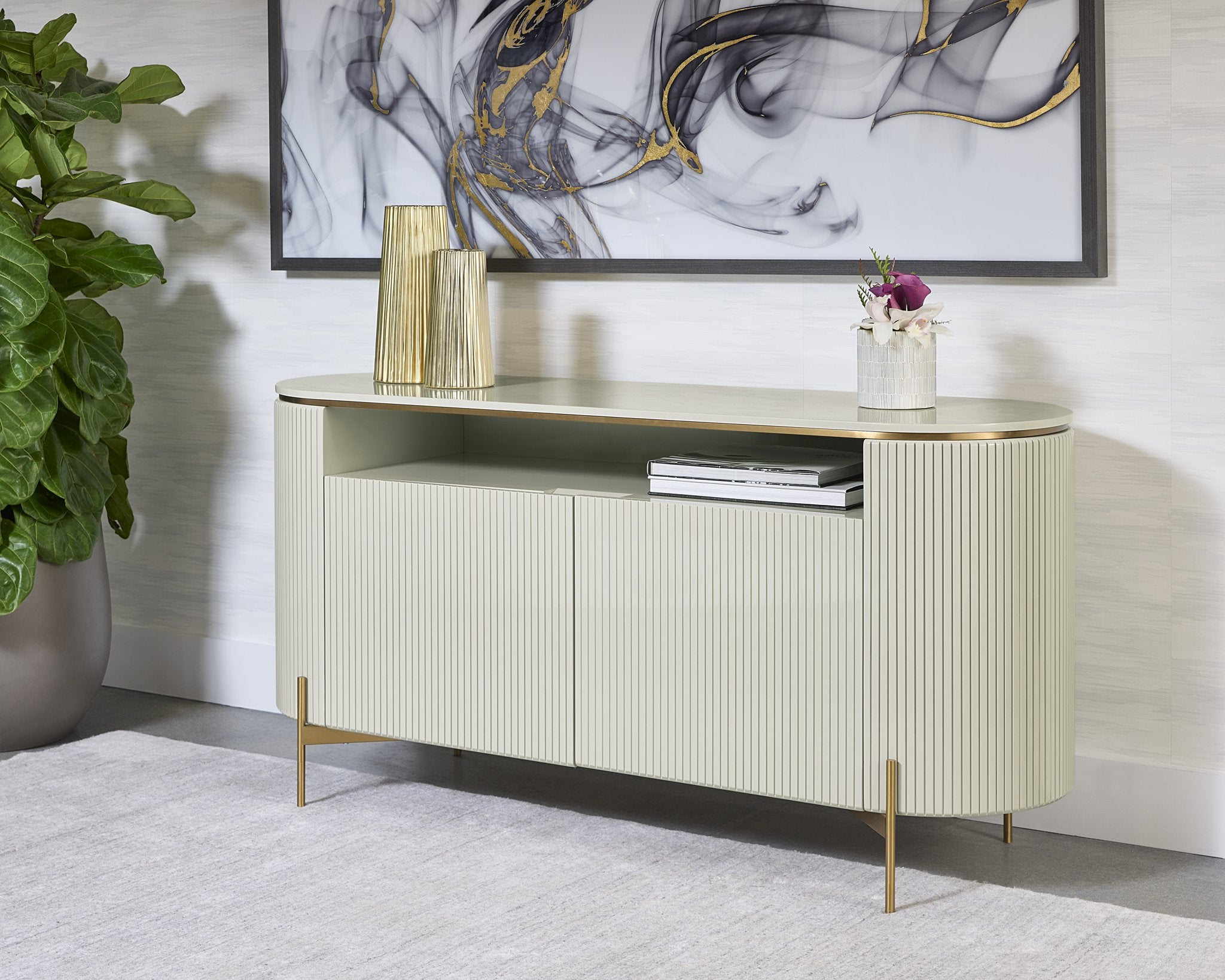 Sunpan Paloma Sideboard High Gloss Cream