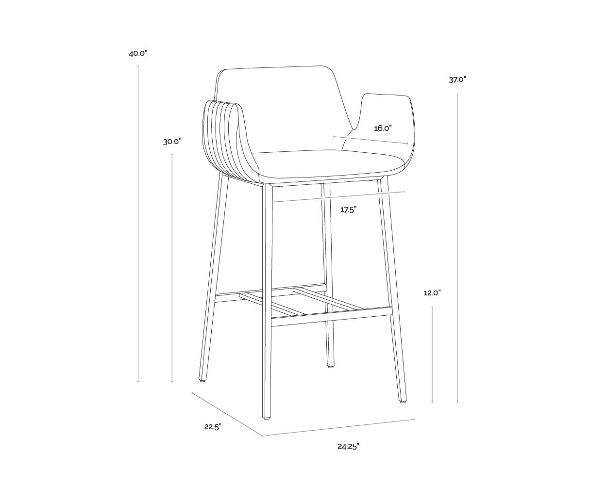 Sunpan Lucano Barstool
