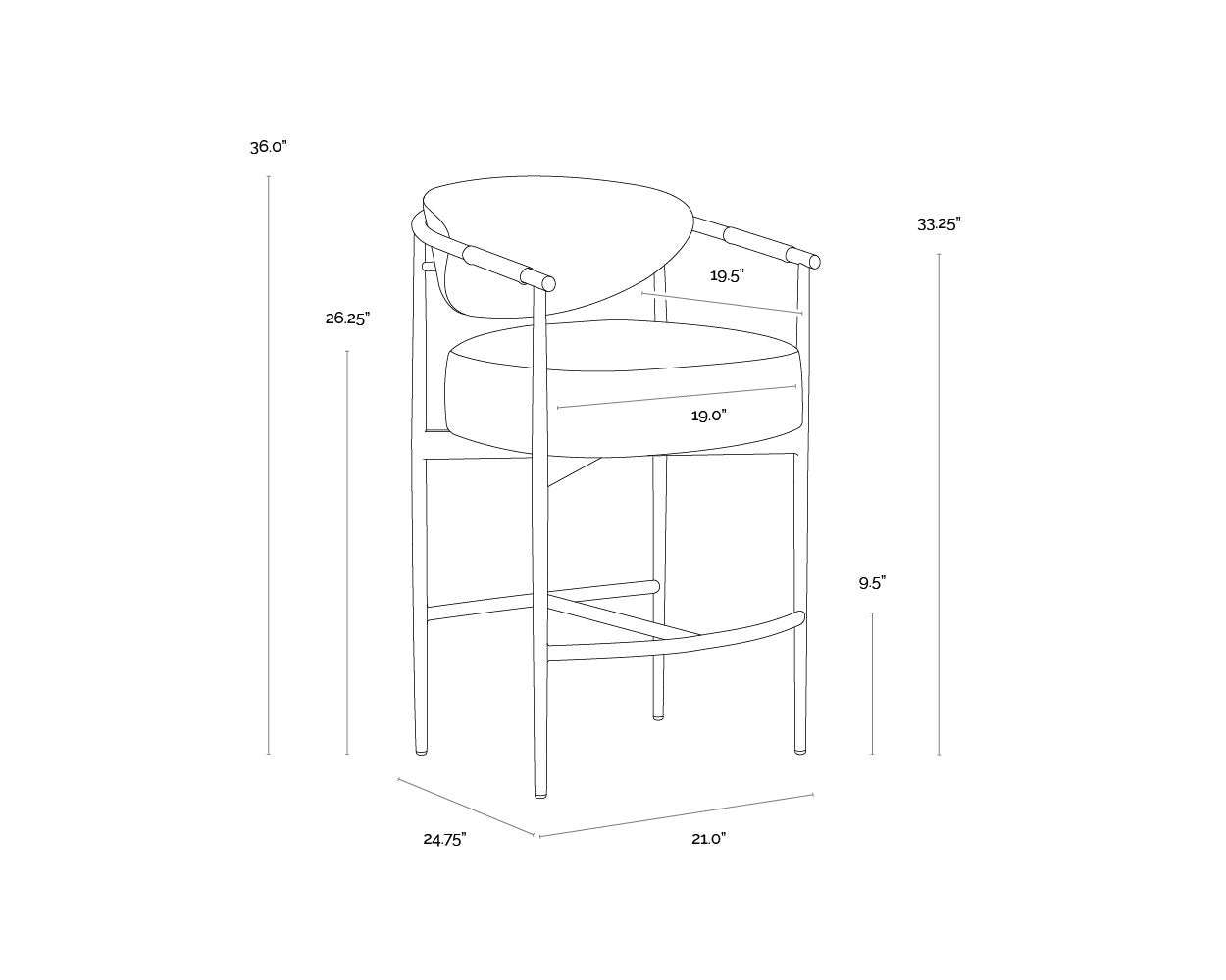 Sunpan Heloise Counter Stool