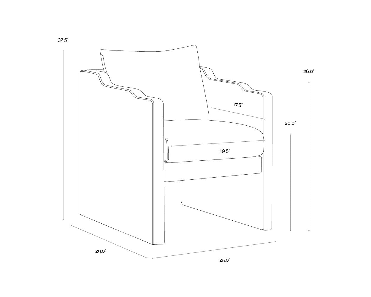 Sunpan Scala Dining Armchair