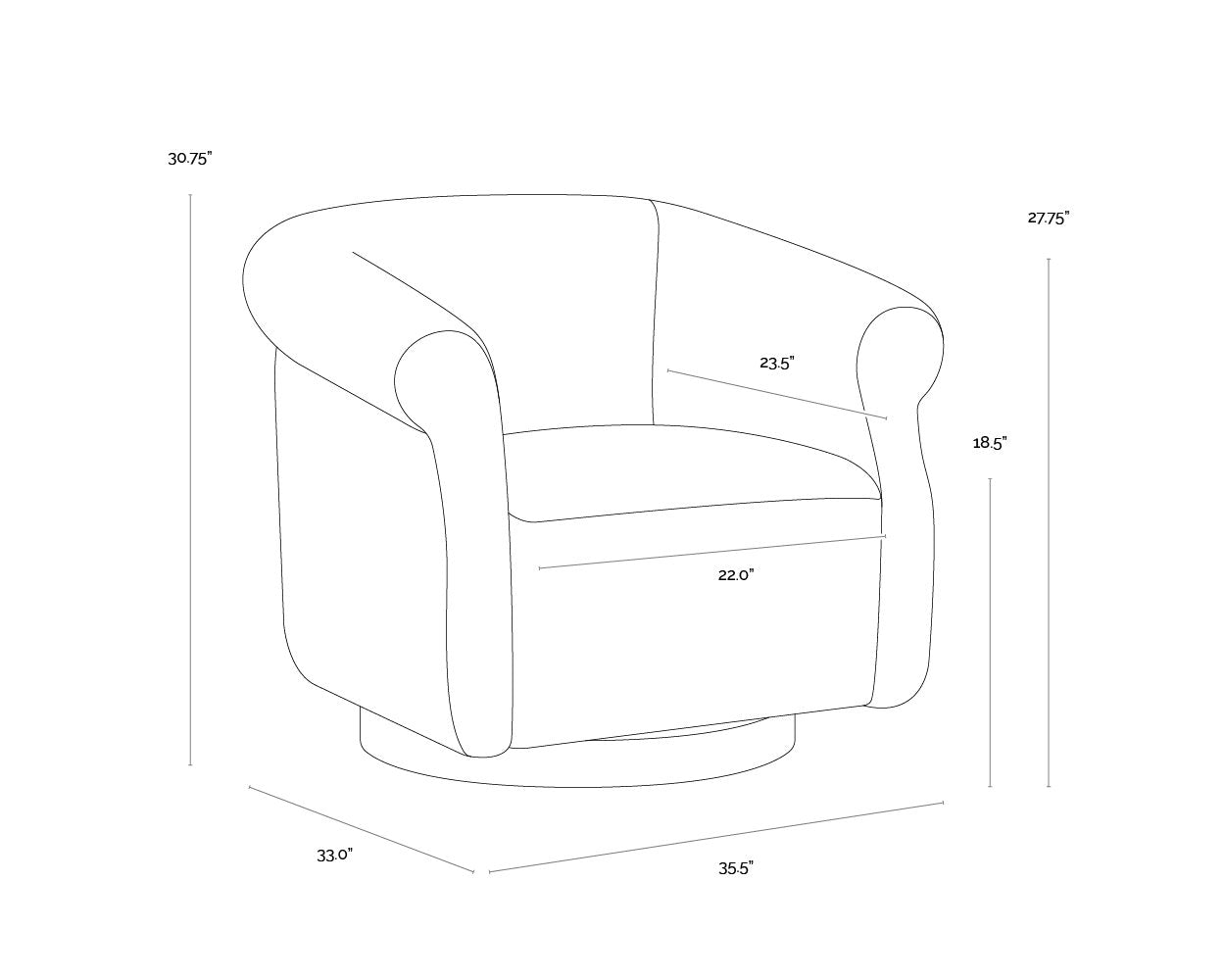 Sunpan Libby Swivel Lounge Chair Hailey Moon