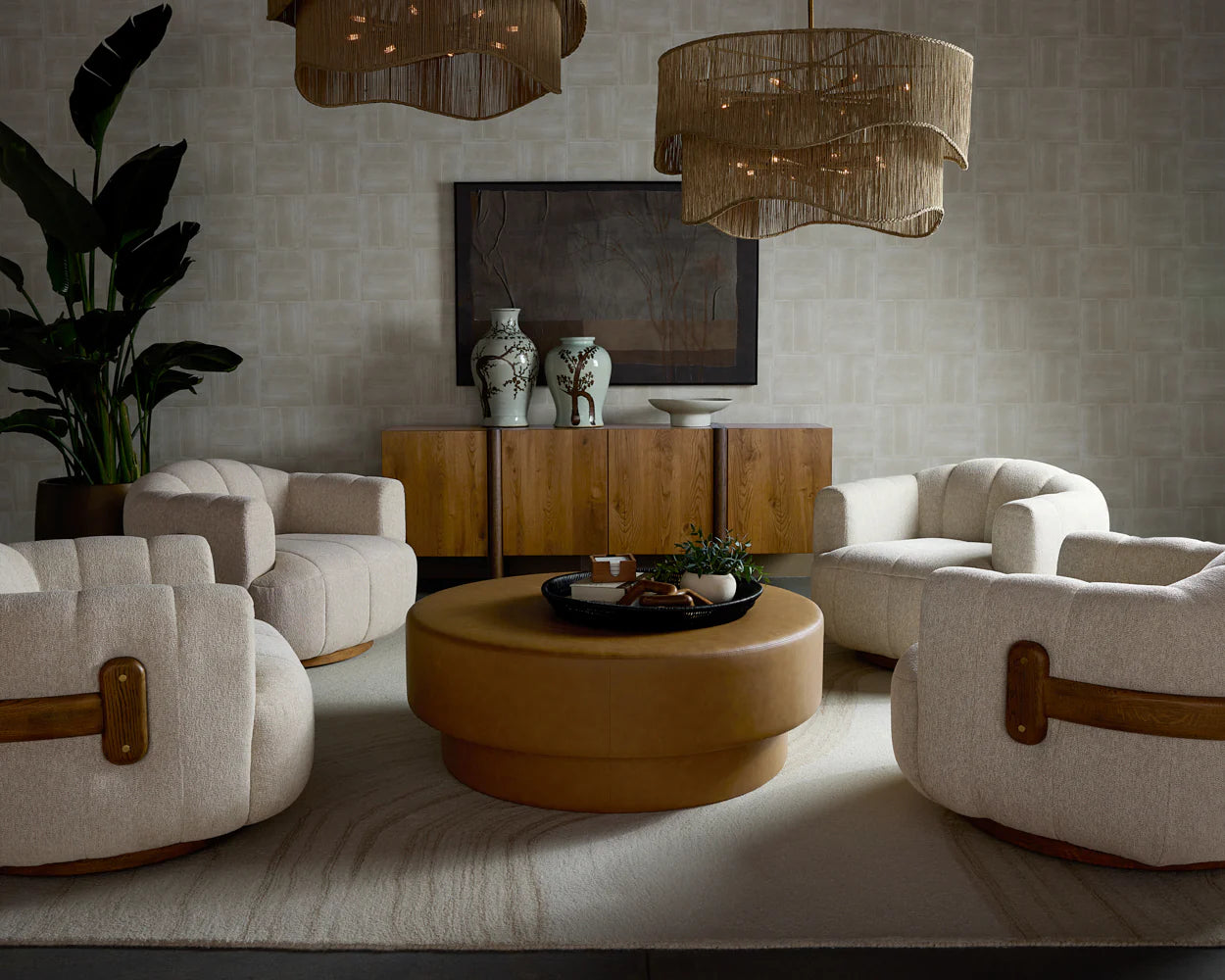 Sunpan Sanibel Hand Tufted Rug Ivory / Beige