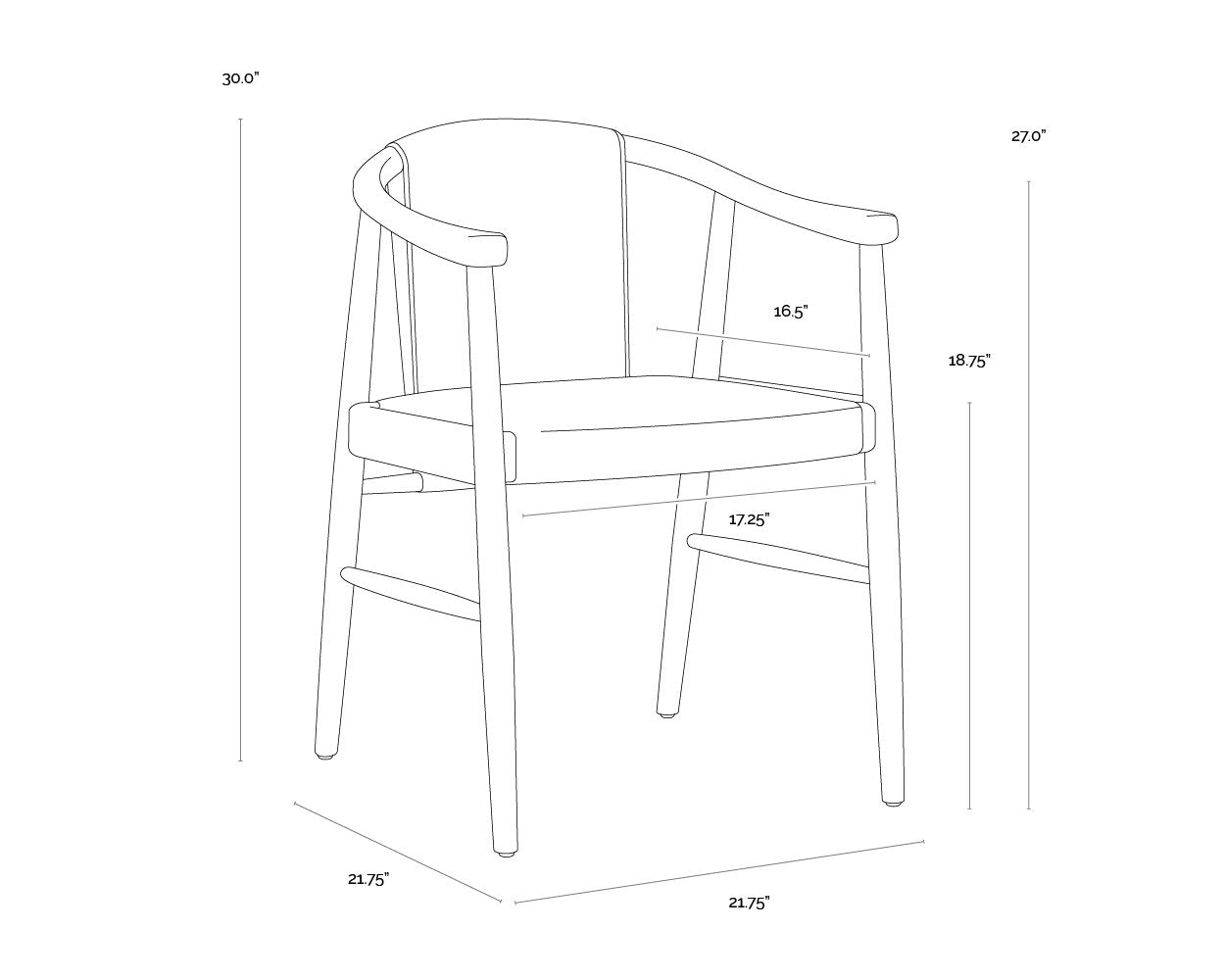 Sunpan Aran Dining Armchair Onyx Leather