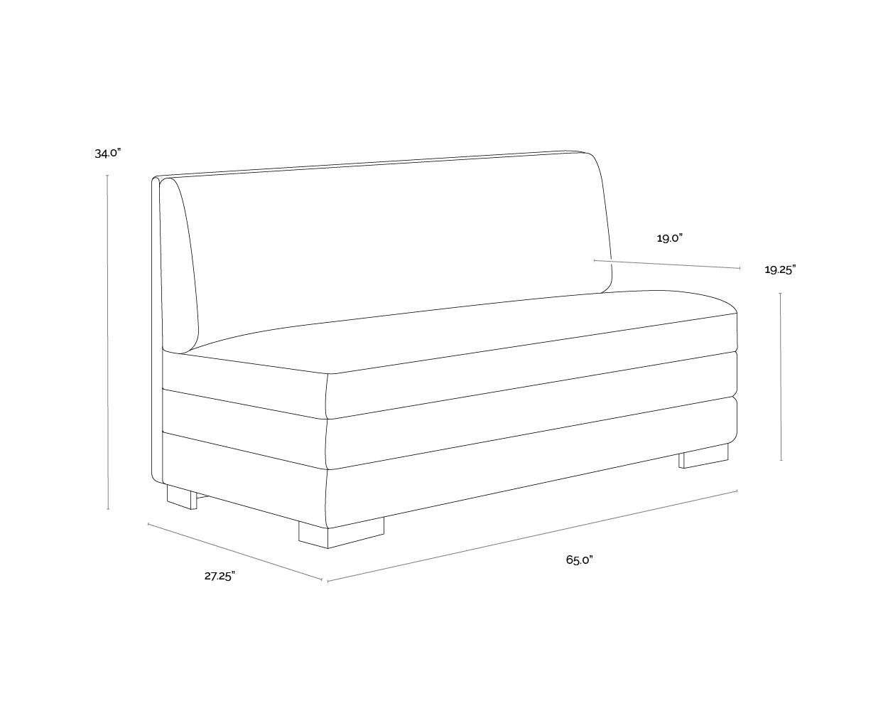 Sunpan Radcliff Banquette
