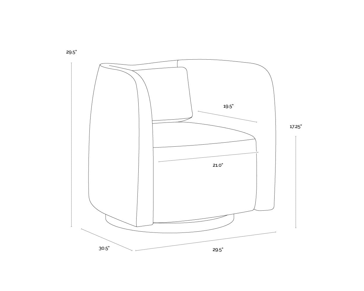 Sunpan Emilie Swivel Lounge Chair