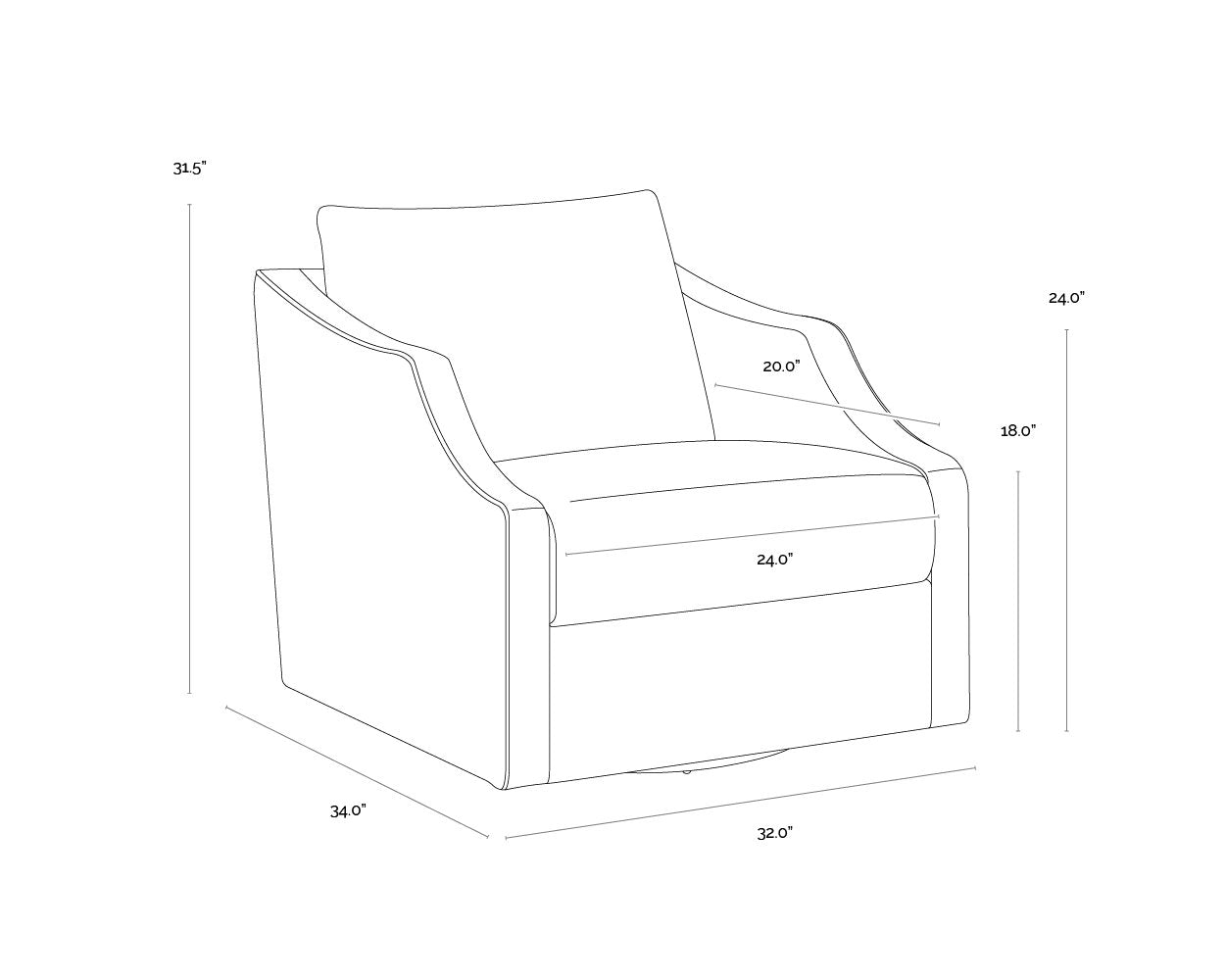 Sunpan Orwell Swivel Lounge Chair