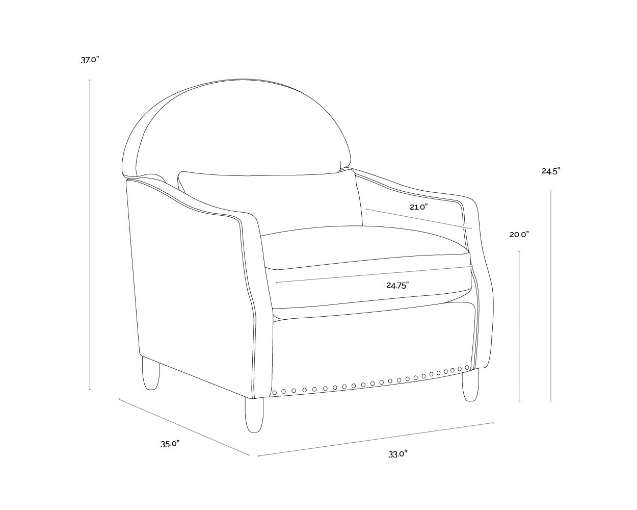 Sunpan Cynthia Lounge Chair Camel Leather