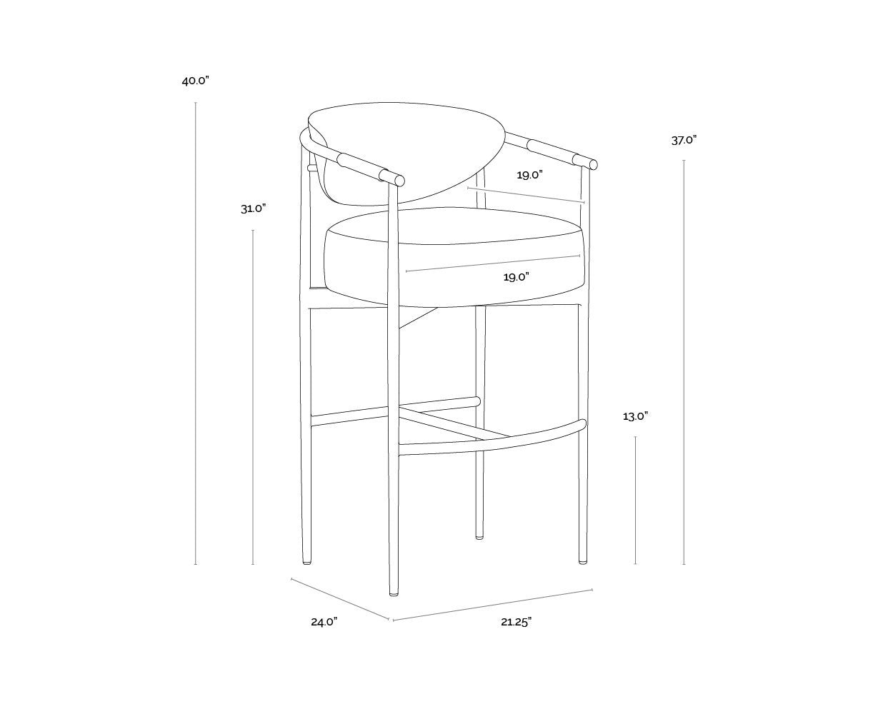 Sunpan Heloise Barstool
