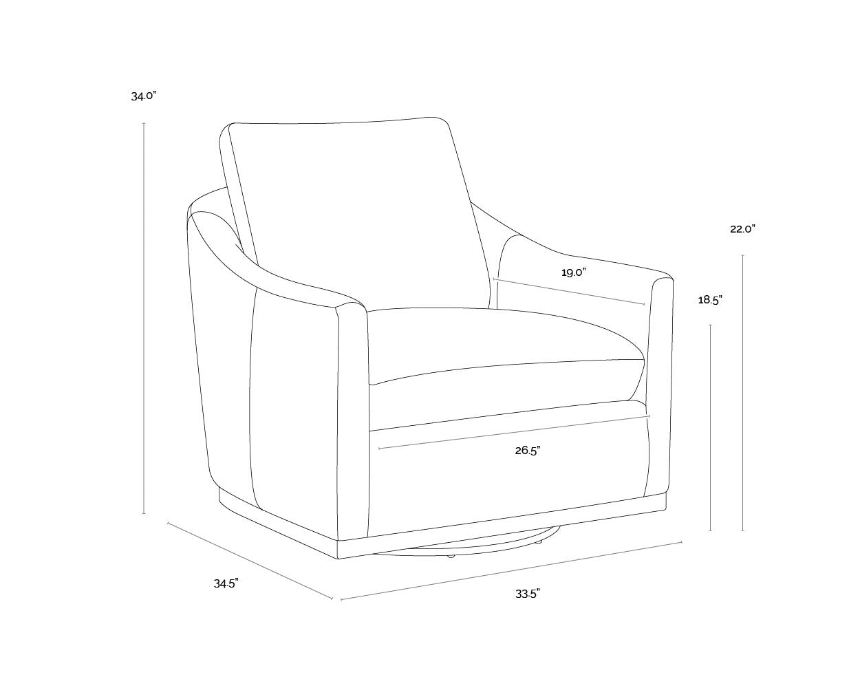 Sunpan Corbin Swivel Lounge Chair