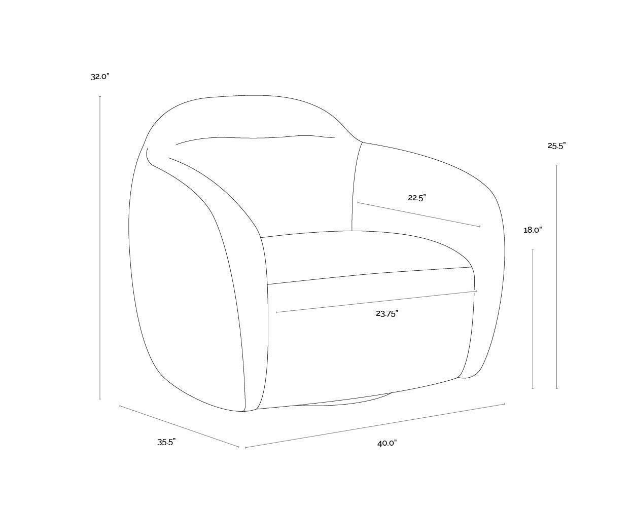 Sunpan Ismo Swivel Lounge Chair