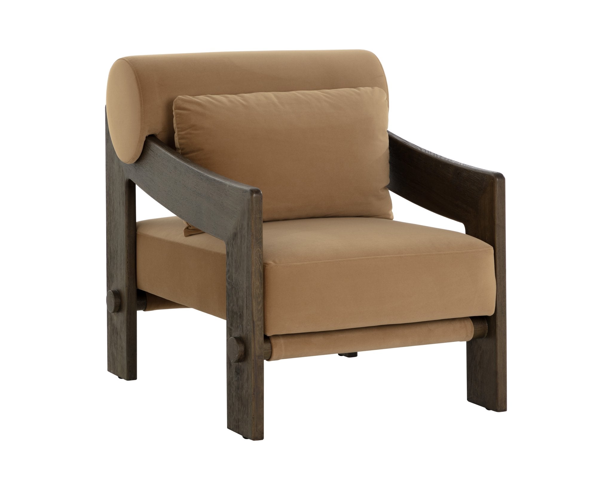 Sunpan Reizo Lounge Chair Distressed Brown Kona Camel