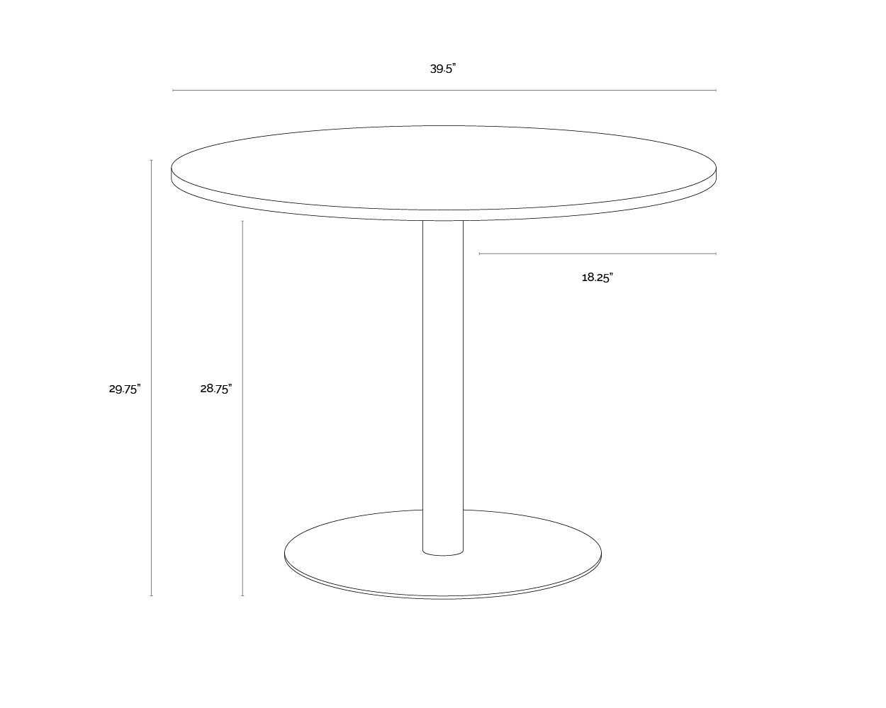 Sunpan Iska Bistro Table 39.5"