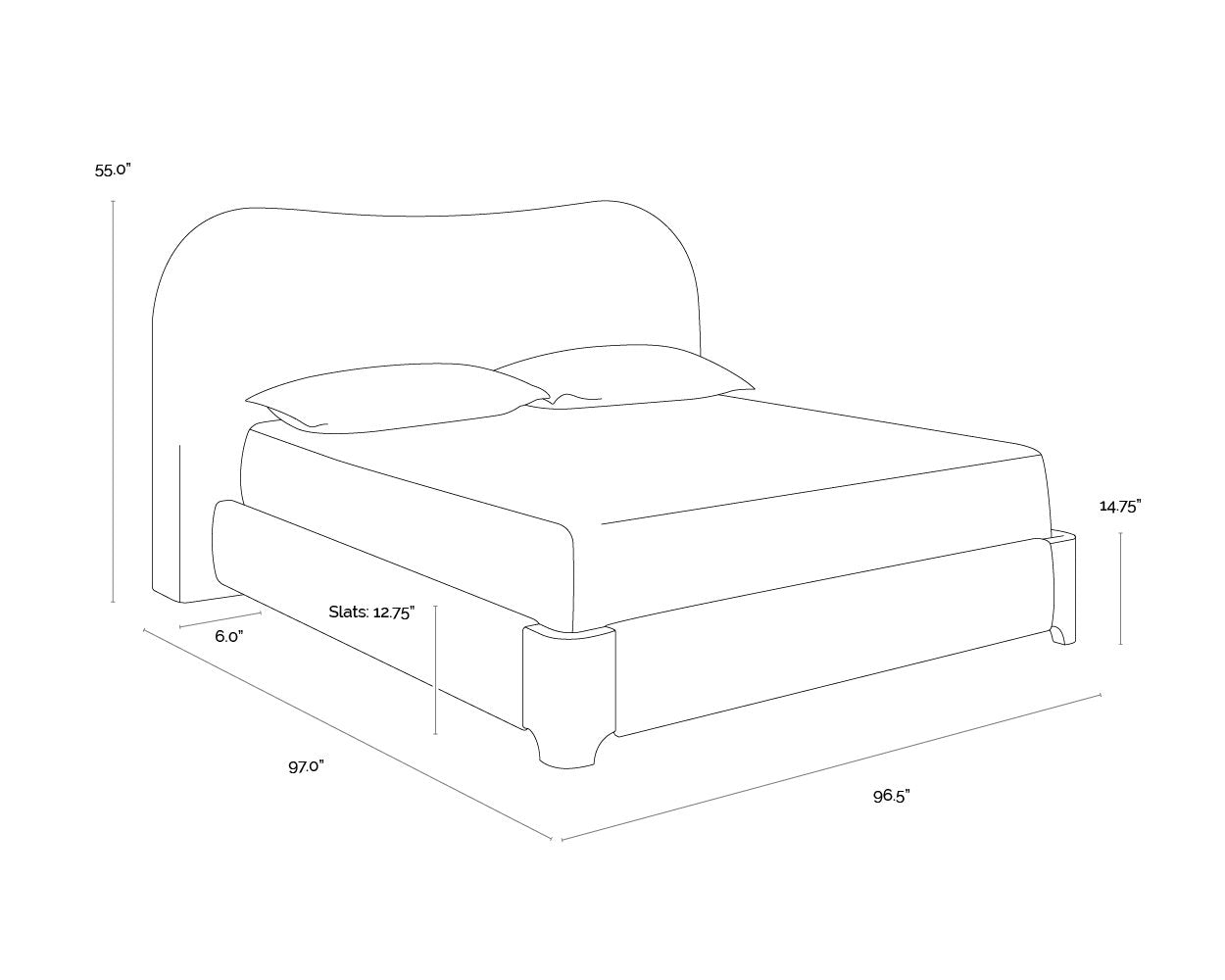 Sunpan Knowles Bed King Eclipse White