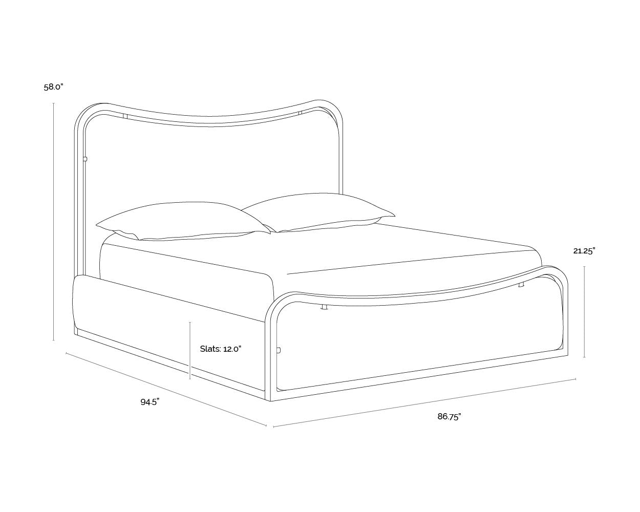 Sunpan Junia Bed King Hailey Moon