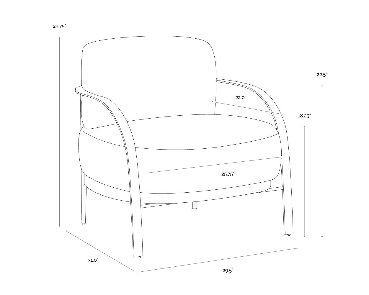 Sunpan Daphne Lounge Chair Hailey Moon