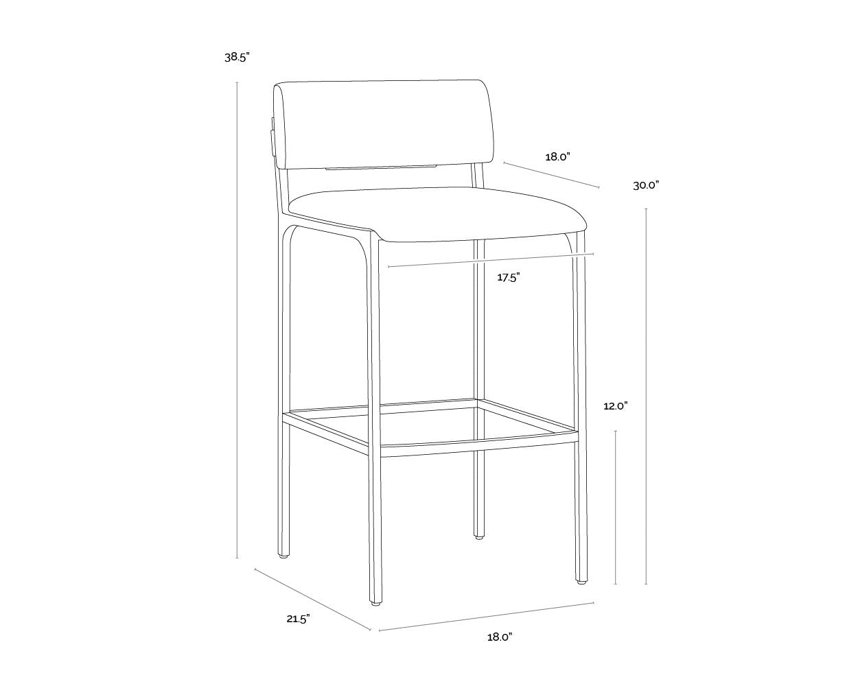 Sunpan Mori Barstool Abbington Black