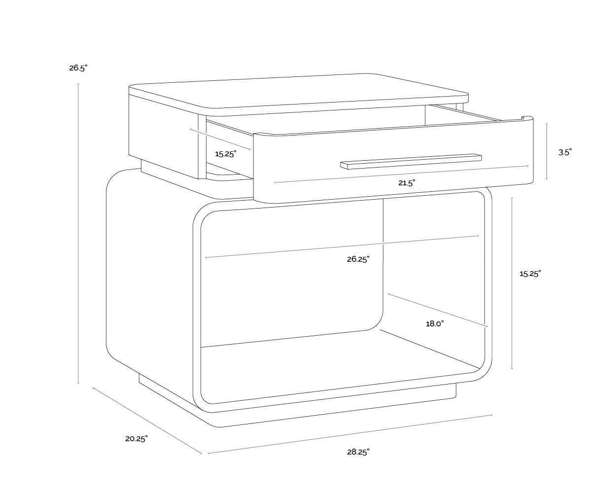 Sunpan Taro Nightstand