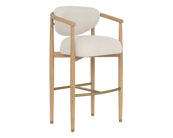 Sunpan Sigrid Barstool Light Oak Monument Oatmeal