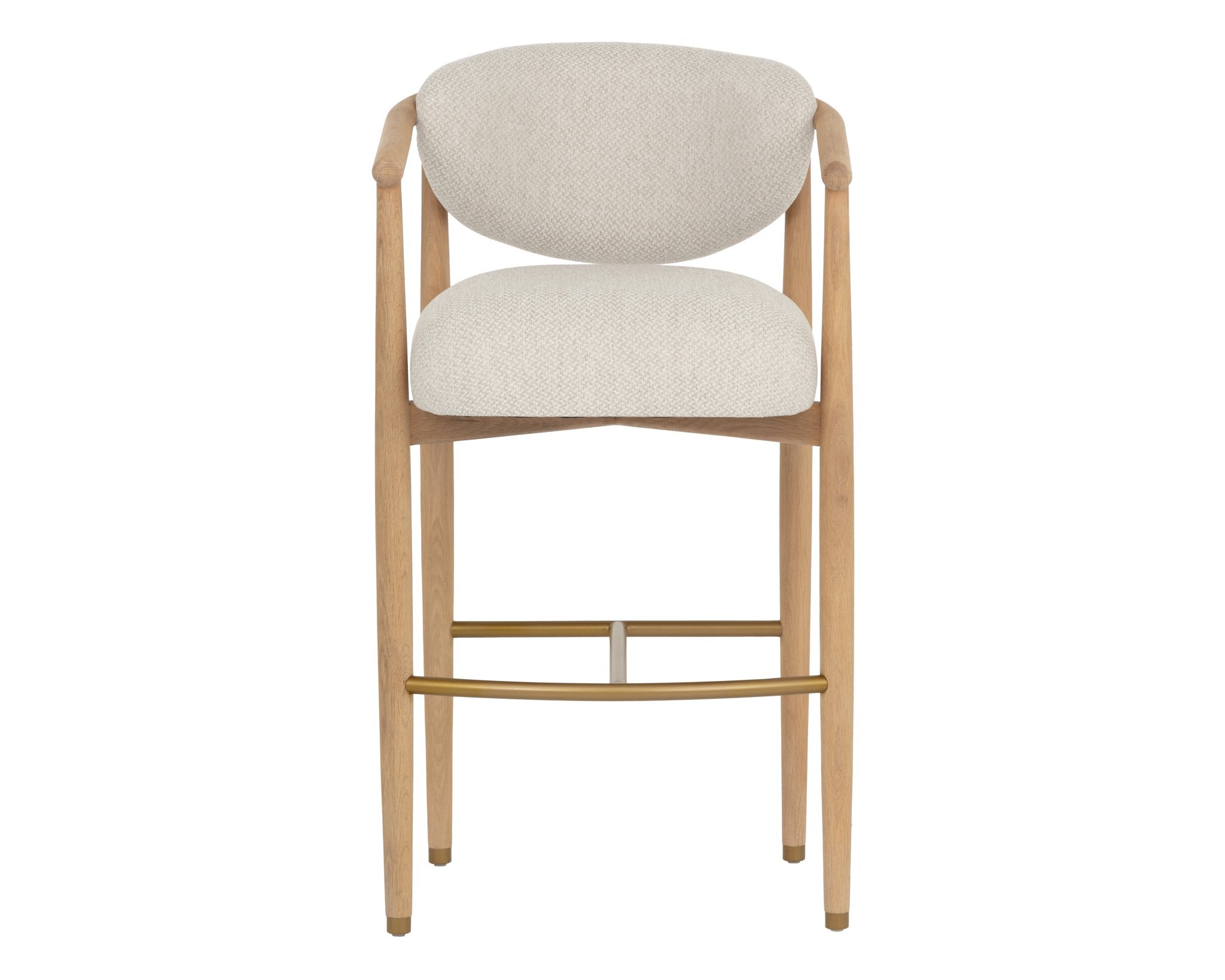 Sunpan Sigrid Barstool Light Oak Monument Oatmeal