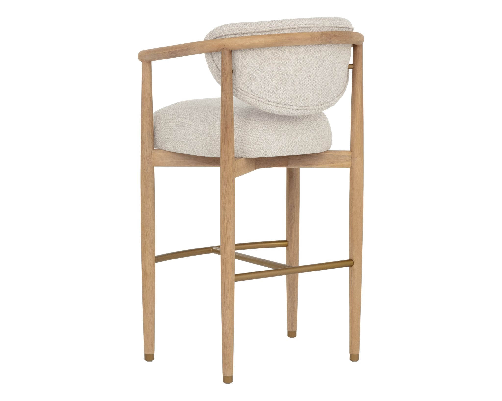 Sunpan Sigrid Barstool Light Oak Monument Oatmeal