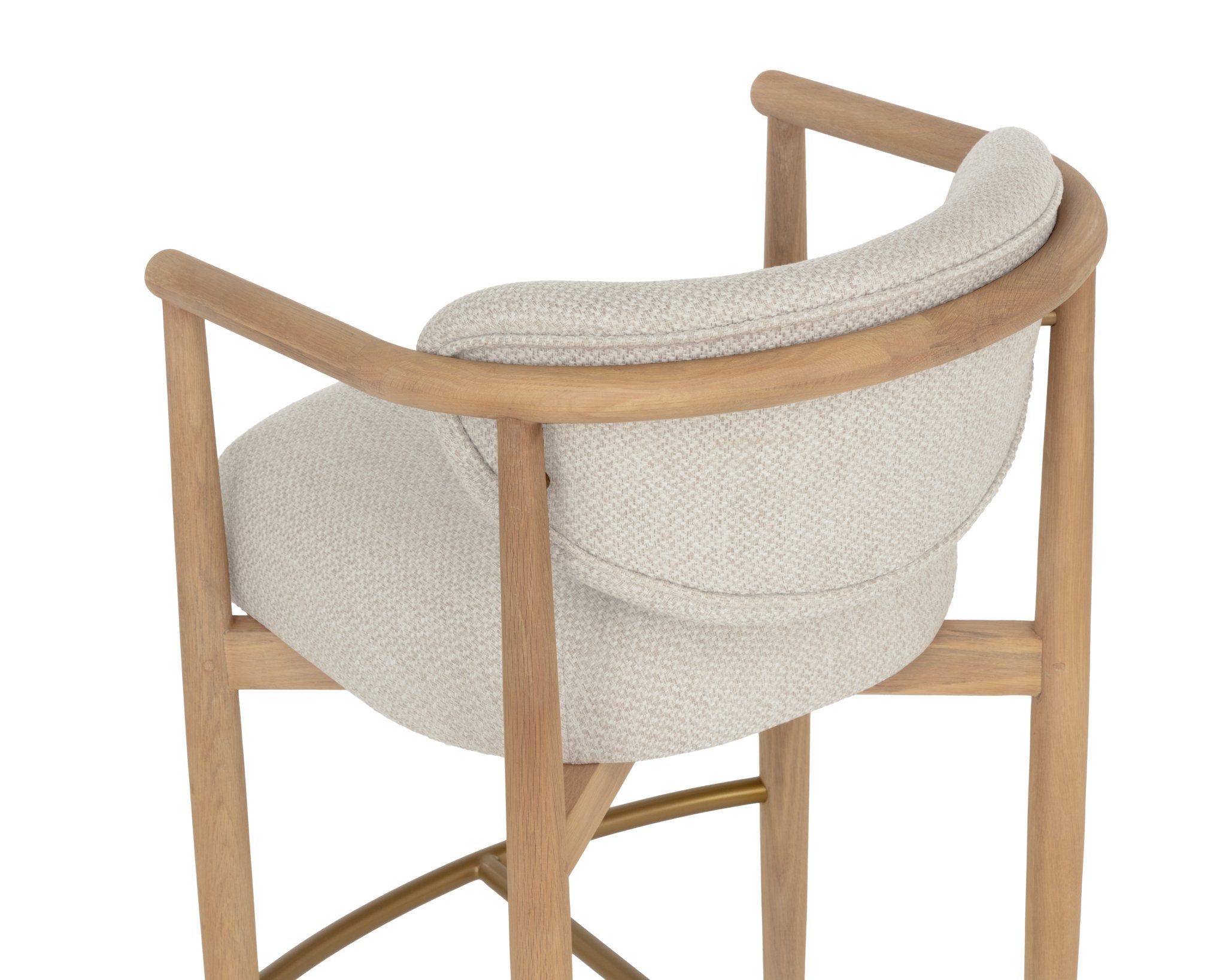 Sunpan Sigrid Barstool Light Oak Monument Oatmeal