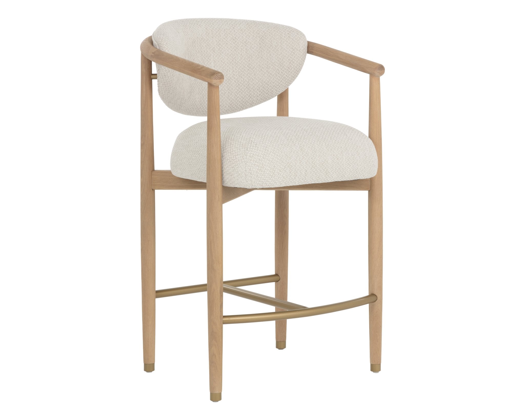Sunpan Sigrid Counter Stool Light Oak Monument Oatmeal