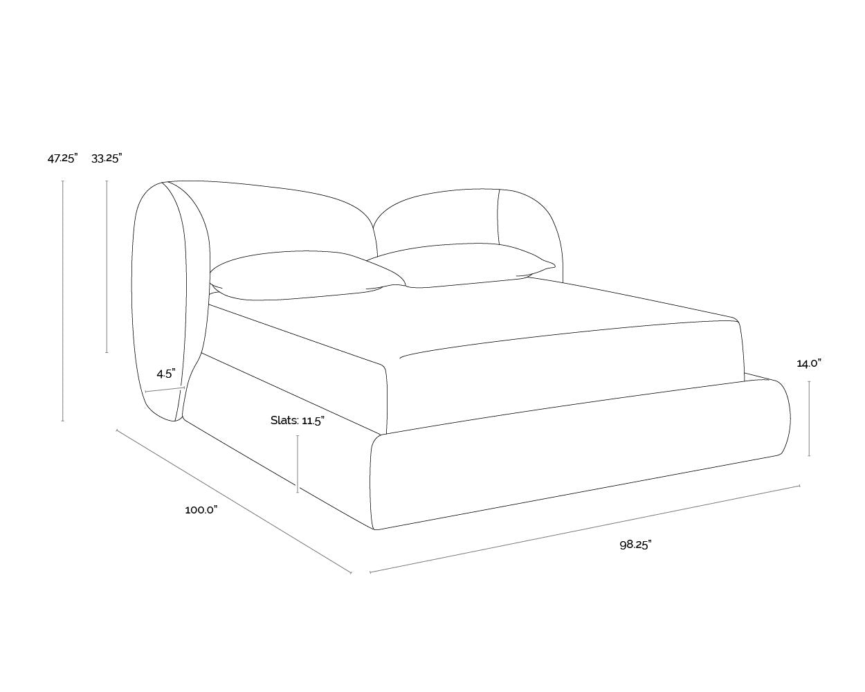 Sunpan Esme Bed King