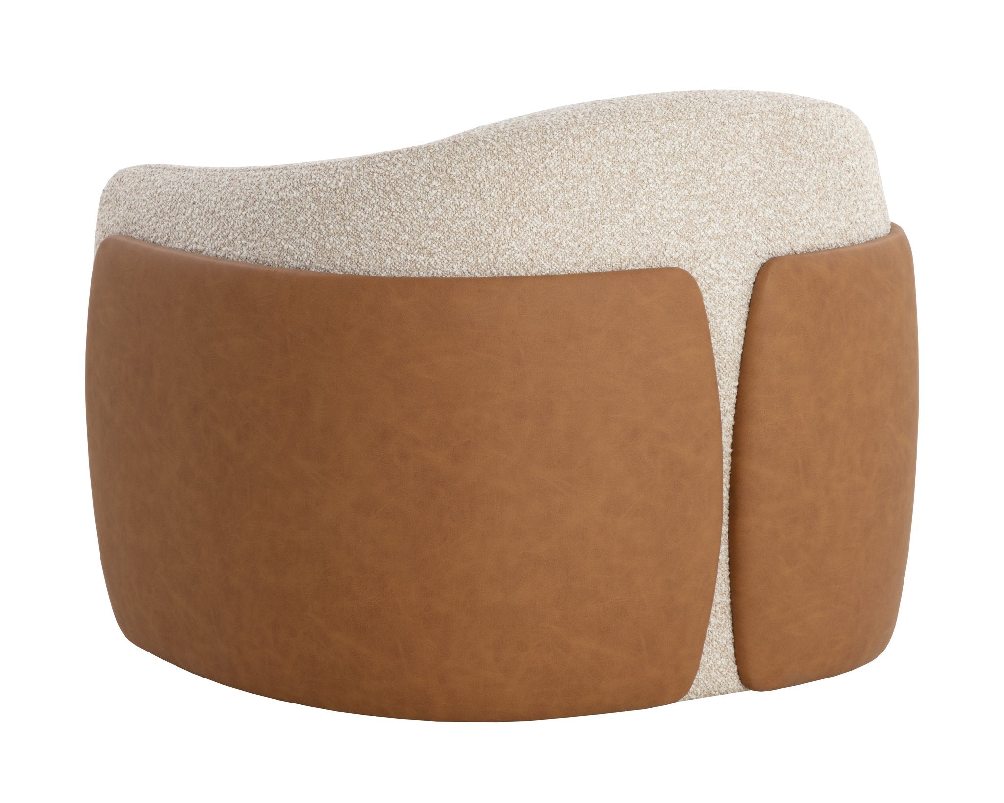 Sunpan Caris Swivel Lounge Chair Santa Cruz Oatmeal / Milliken Cognac