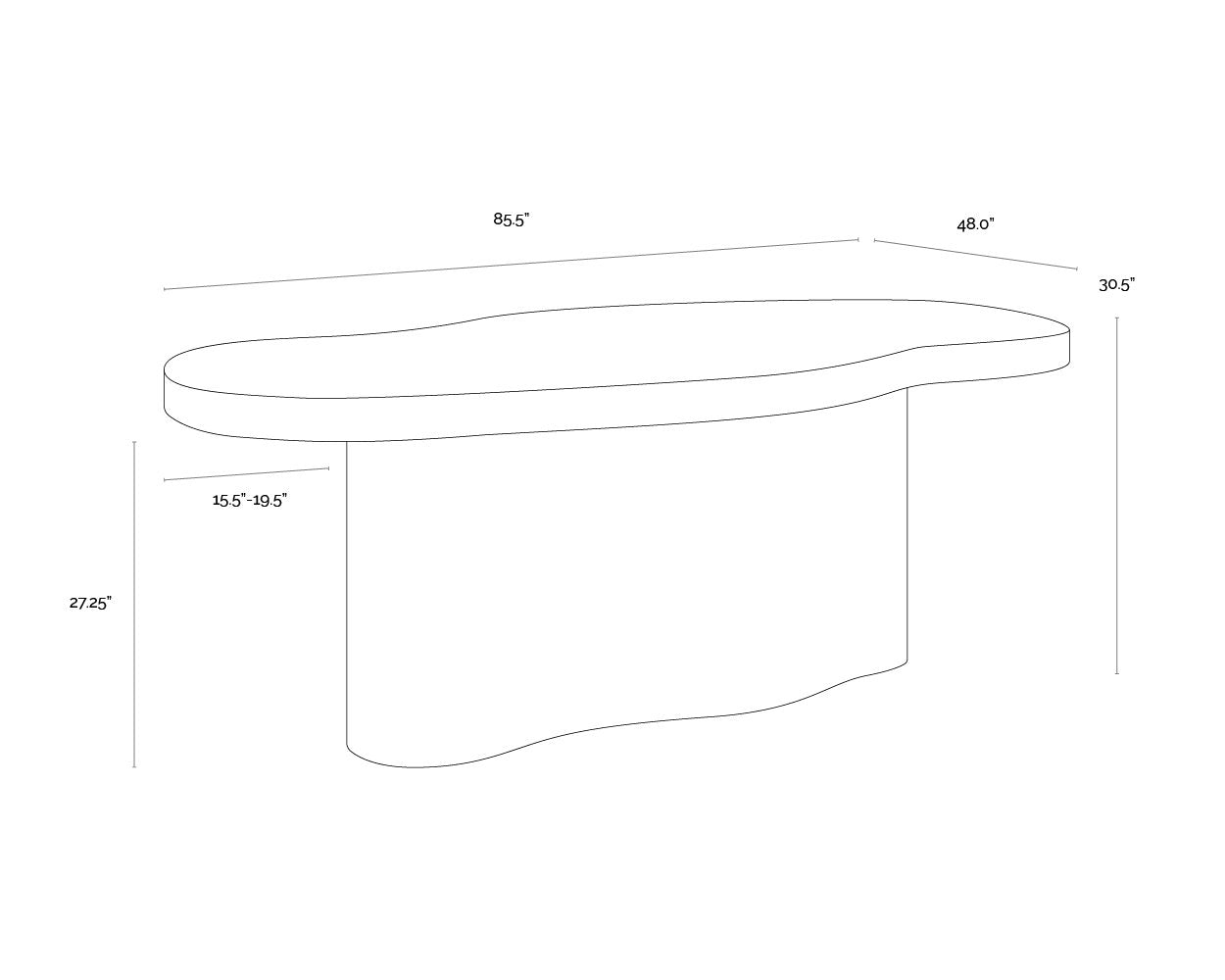 Sunpan Idris Dining Table 86"