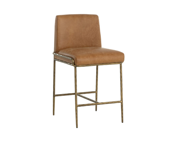 Sunpan Lathan Counter Stool Tan Leather