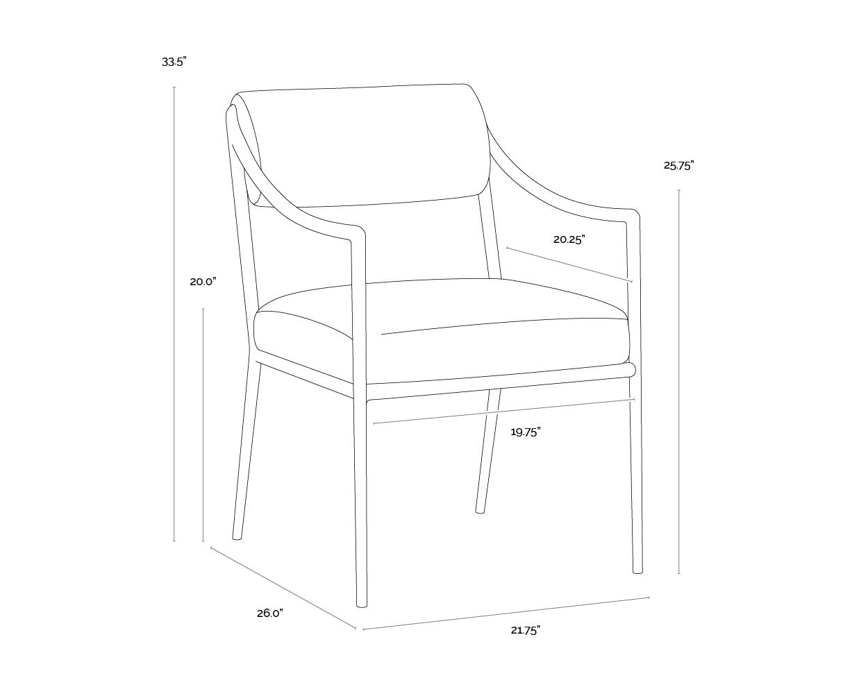 Sunpan Leticia Dining Armchair Geralt Linen