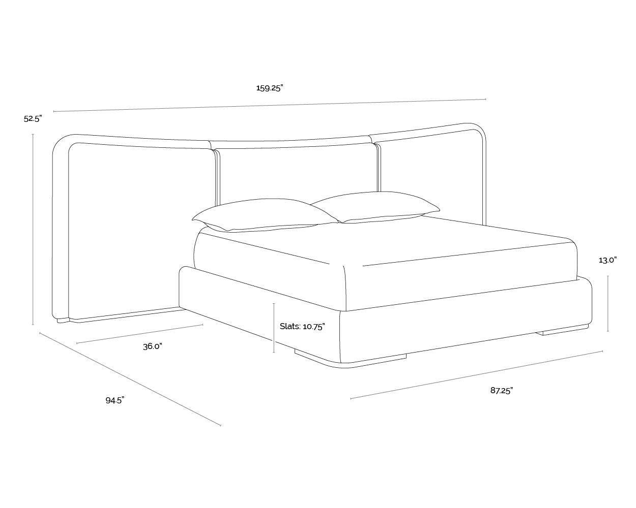 Sunpan Clarimond Bed King Hailey Moon / Meg Taupe
