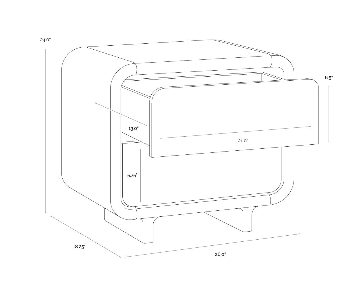 Sunpan Koa Nightstand