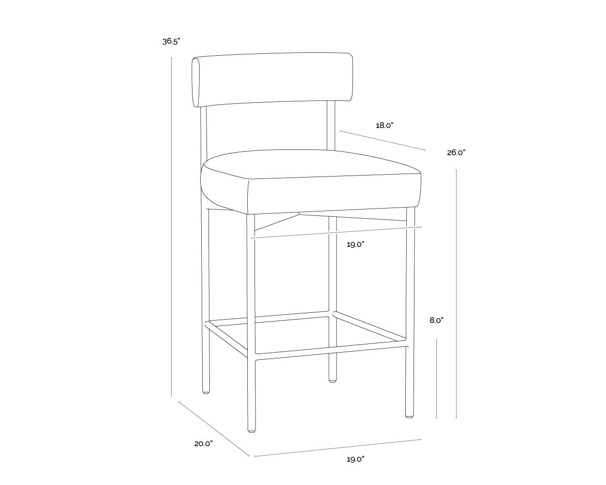 Sunpan Seneca Counter Stool