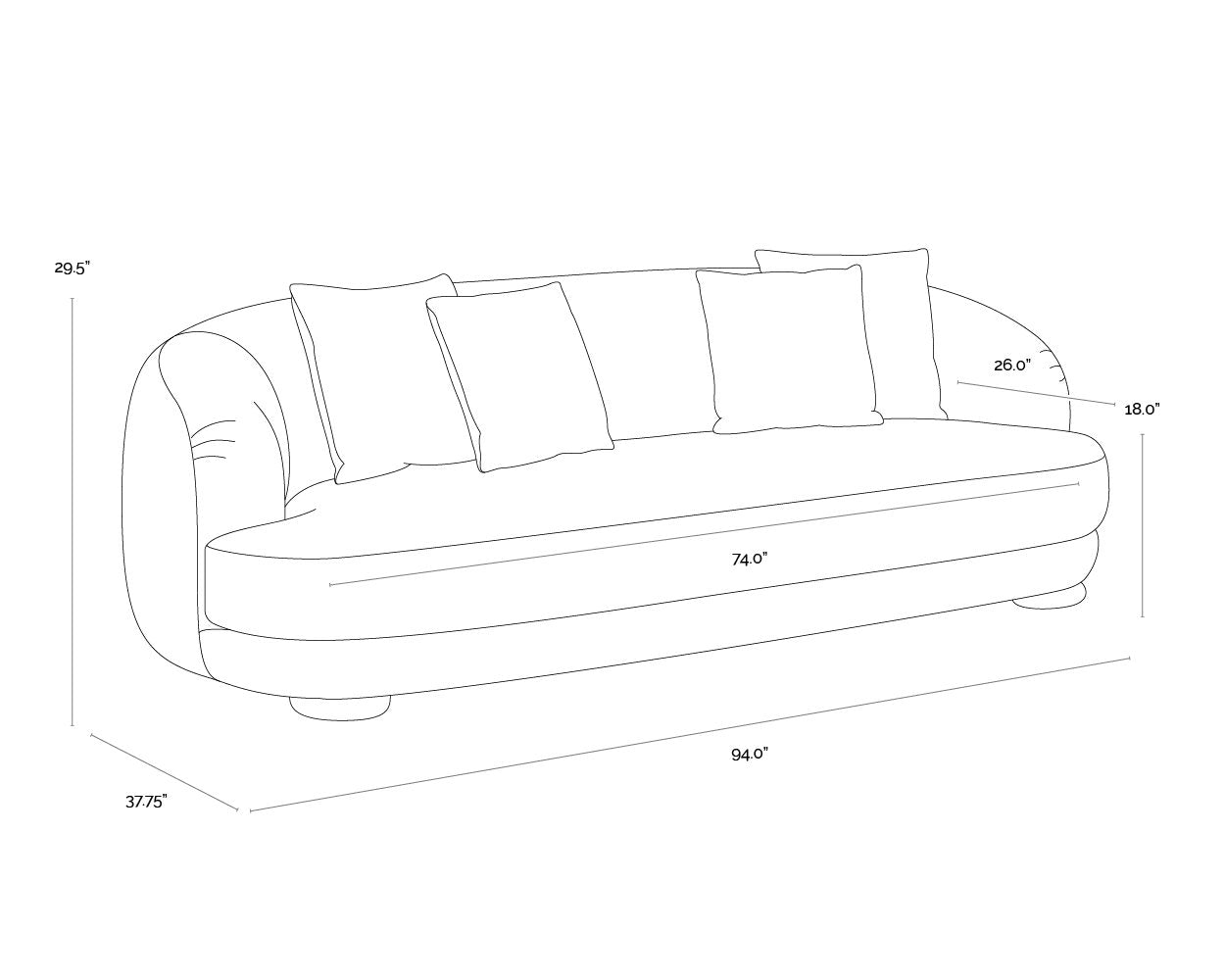Sunpan Valentina Sofa Kona Camel