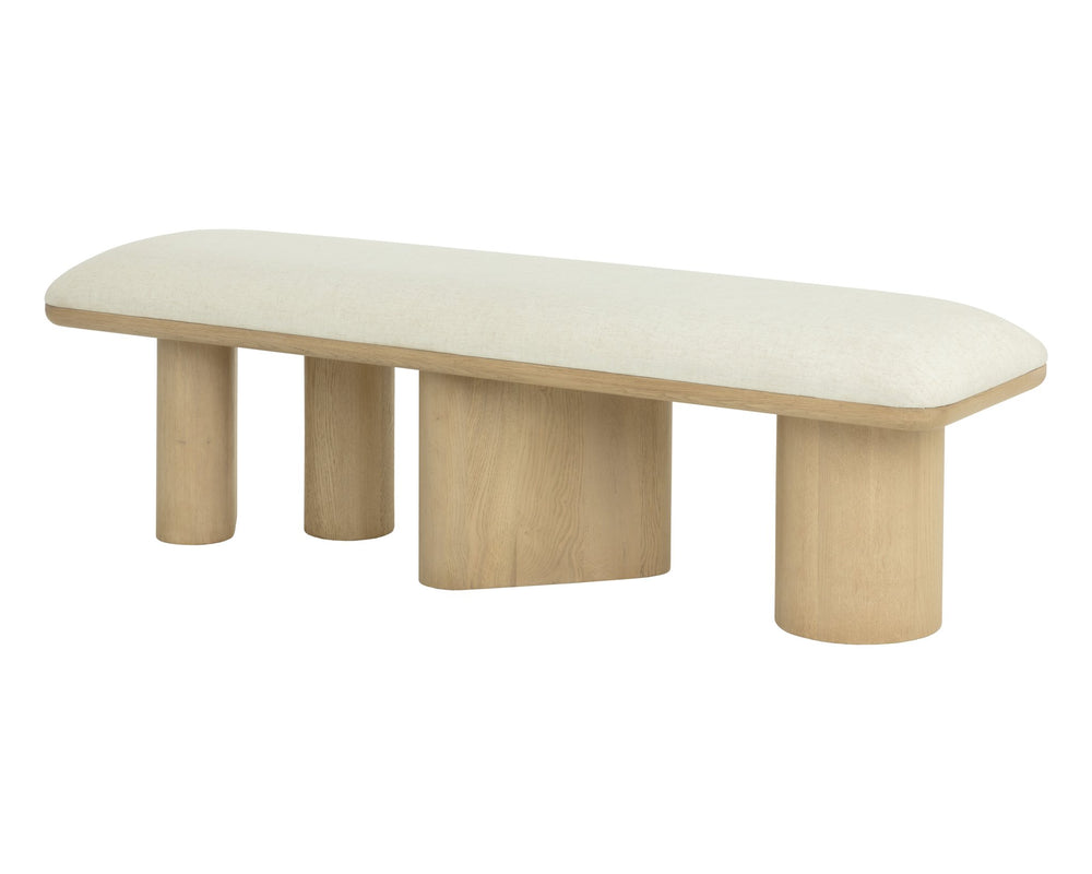 Sunpan Hiro Bench Light Oak Geralt Linen