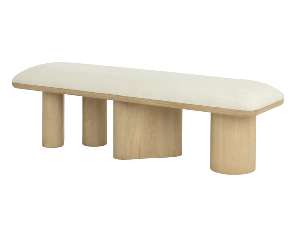Sunpan Hiro Bench Light Oak Geralt Linen