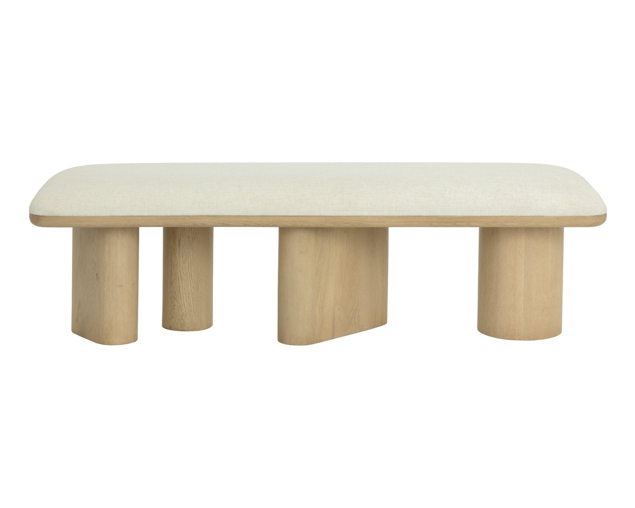 Sunpan Hiro Bench Light Oak Geralt Linen