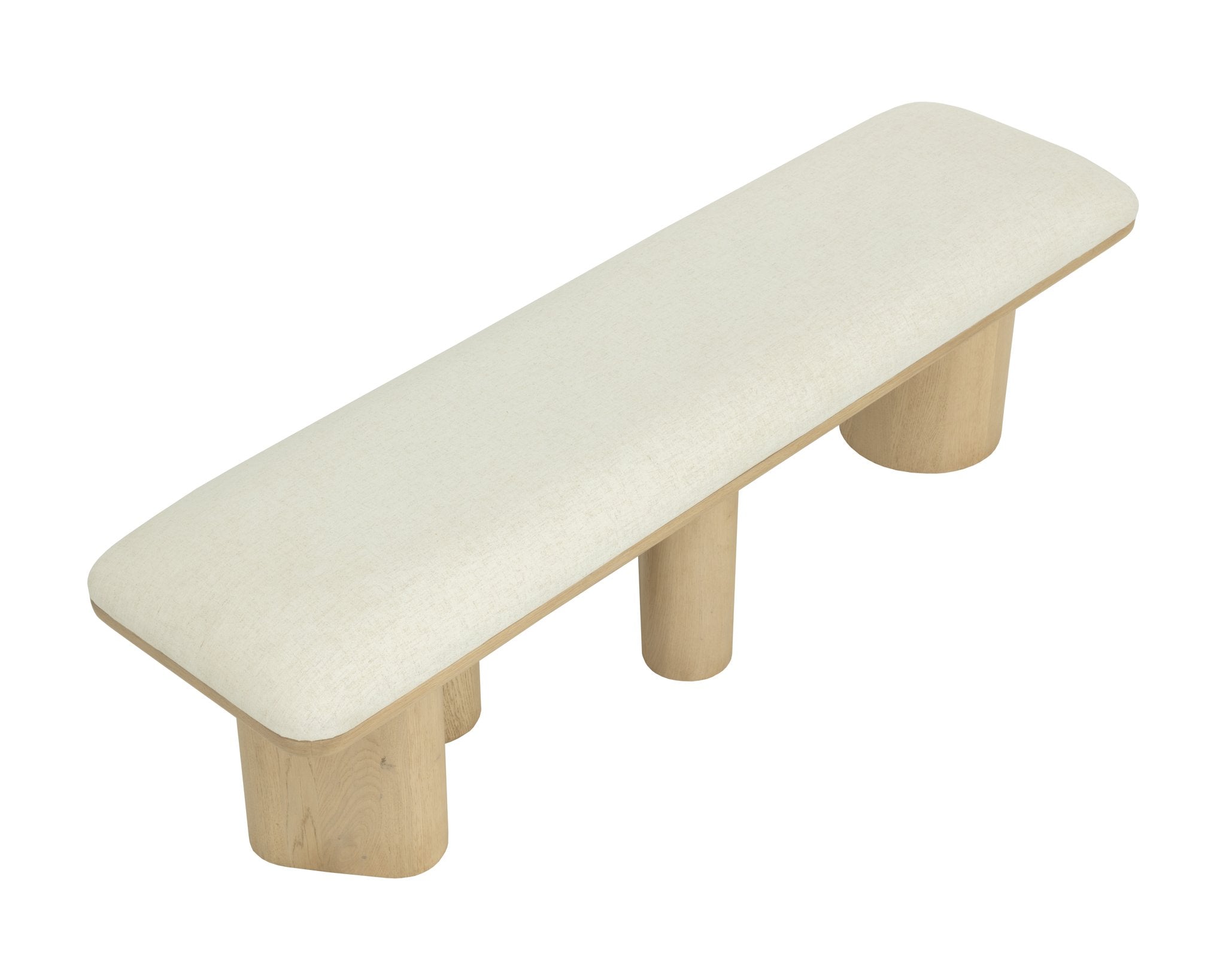 Sunpan Hiro Bench Light Oak Geralt Linen