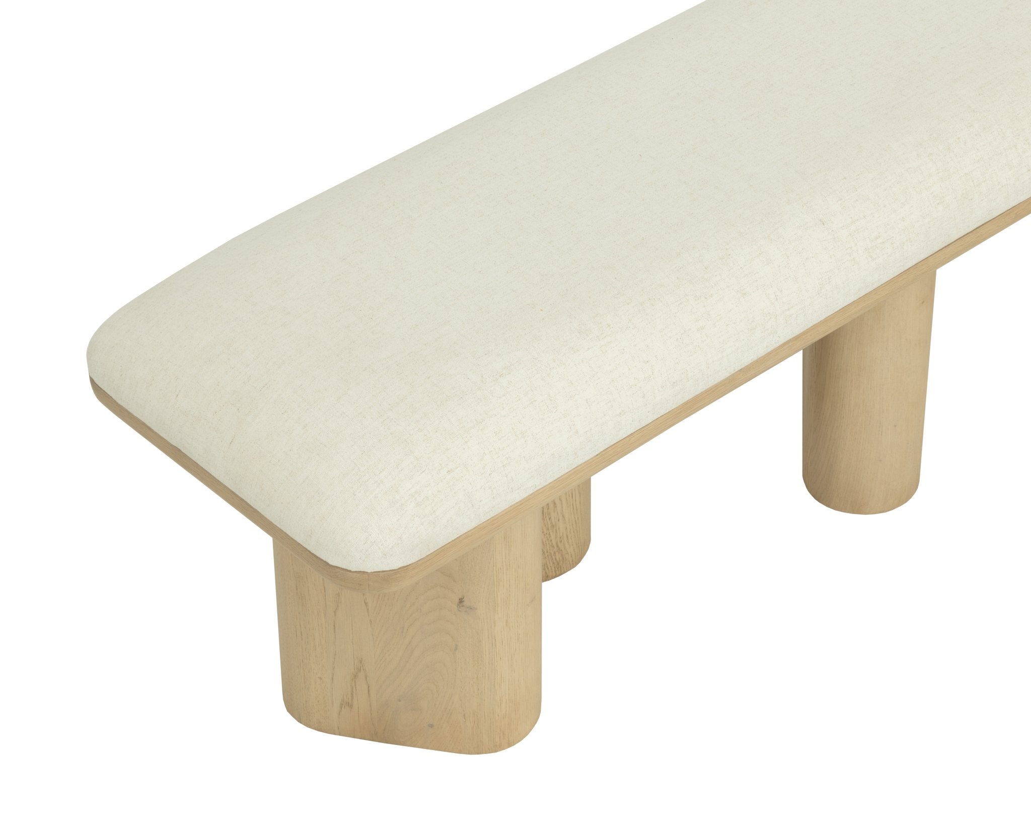 Sunpan Hiro Bench Light Oak Geralt Linen