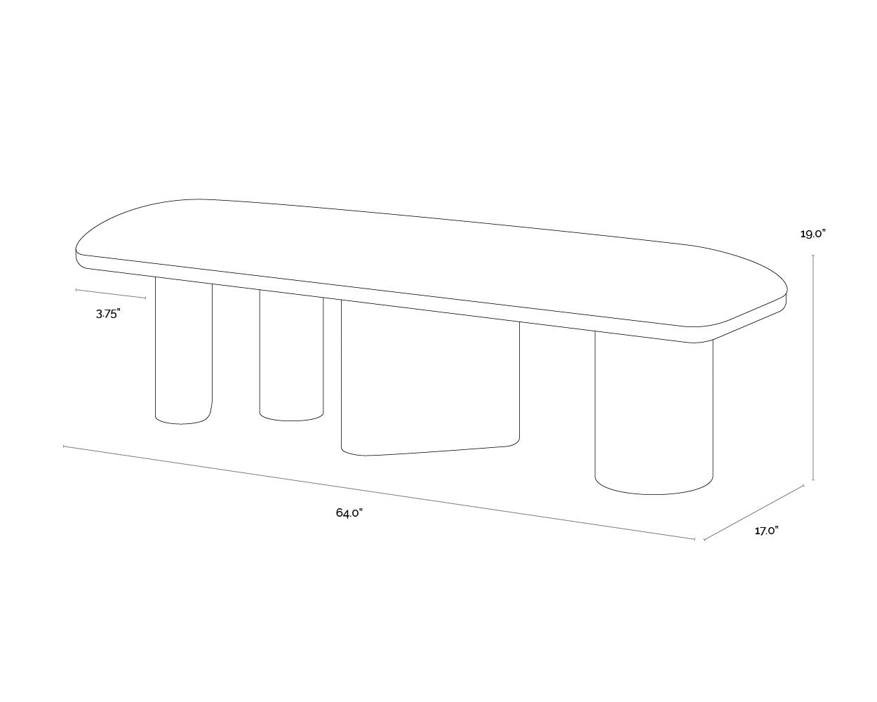 Sunpan Hiro Bench Light Oak Geralt Linen