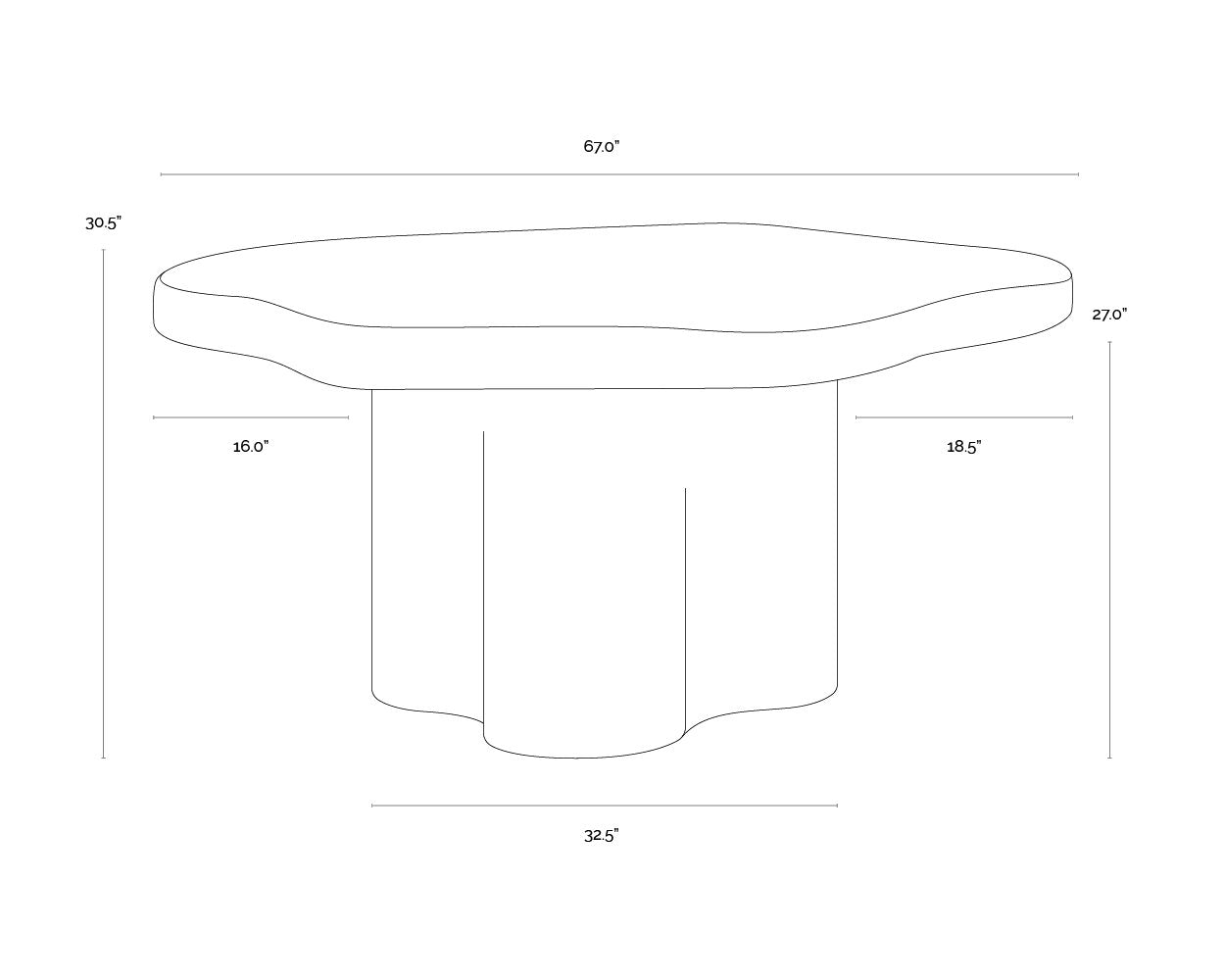 Sunpan Bellona Dining Table Charcoal Black 67"